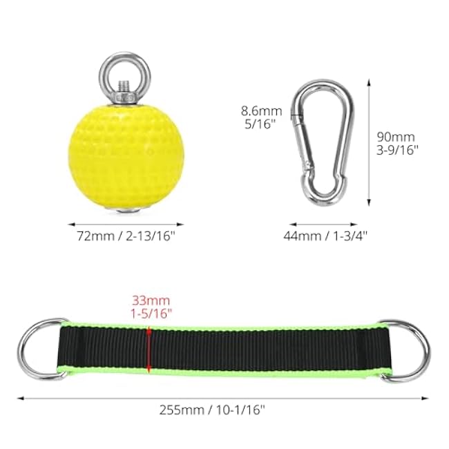 QWORK Climbing Pull Up Ball Grip, Power Ball Hand Grips with Straps - Non-Slip Hand Grips Strength Trainer for Pull-Up, Kettlebells, Fitness Workouts for Rock Climbing, Gymnastics, and Parkour