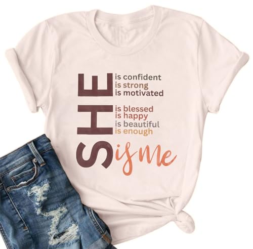 Black History Shirt for Women She is Me T-Shirt Black Month Tee Inspirational Print Short Sleeve Tops