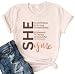 Black History Shirt for Women She is Me T-Shirt Black Month Tee Inspirational Print Short Sleeve Tops