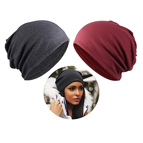 #N/A 2 Peças De Algodão Feminino Masculino Gorro Desleixado Boné De Crânio Boné Casual Verão Boné -