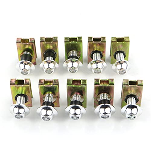 Schraubenteile Motorrad 10 STÜCKE 5mm Befestigungsclips Schraube Feder Muttern Schrauben Kit Für Ducati 899 959 1199 1299 Panigale(Silver)