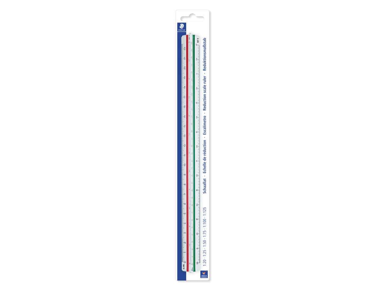 STAEDTLER 561 98-1BK skala redukcyjna architekt 30 cm, 6 skal, kolorowe puste gardła