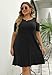 Nemidor Plus Size Dresses for Curvy Women Summer Casual Cold Shoulder T-Shirt Swing Short Sleeve Mini Dress with Pockets(133,24,Black)