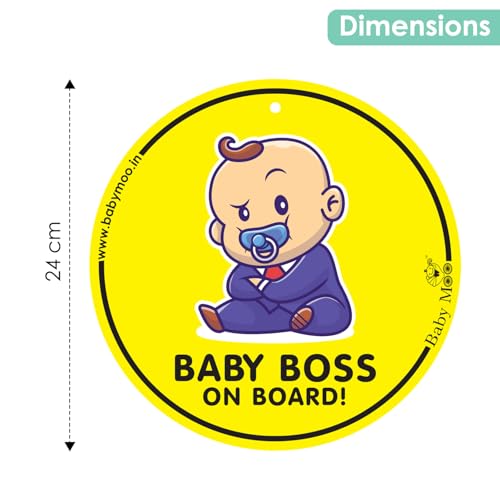 Image of Baby Moo Baby On Board Sticker-Weatherproof Car Decal-Adorable Design for Maximum Attention-Enhance Road Visibility&Safety-Easy Application&Residue-Free Removal-(Boss)