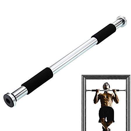 Steel Doorway Gym Bar, Pull-up Bar for Home, Mountable, Adjustable in Length, (Black, Size 63-95) (Steel) (Black (May Vary as per Available Stock))-image-8