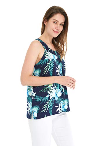 Image of Family Matching Hawaiian Clothes, Orchid Breeze Navy | Lightweight 100% rayon • Family matching outfits • Beach vacations • Luaus • Cruises • Family photos