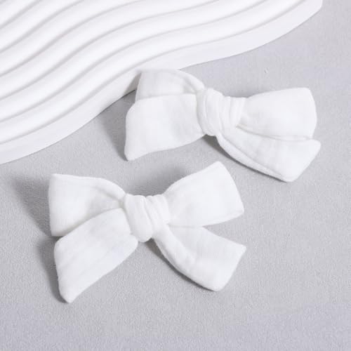 Set de 4 pinzas de cabello de algodón hechas a mano miniatura 6