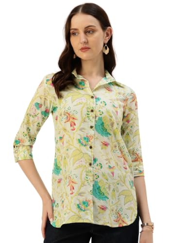 Image of feranoid Classic Collared Cotton Shirt with 3 /4 Sleeve for a Timeless Casual Look