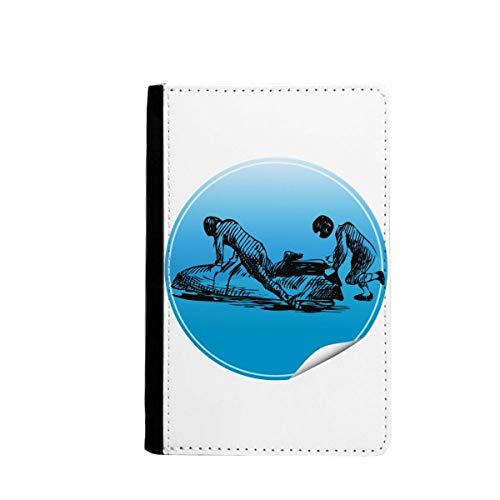 Skis et Bottes d'Hiver Pochette Passeport Portefeuille Voyage Carte