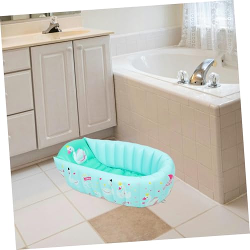 Bañera inflable de bebé portátil con suelo acolchado y vaciado rápido 6