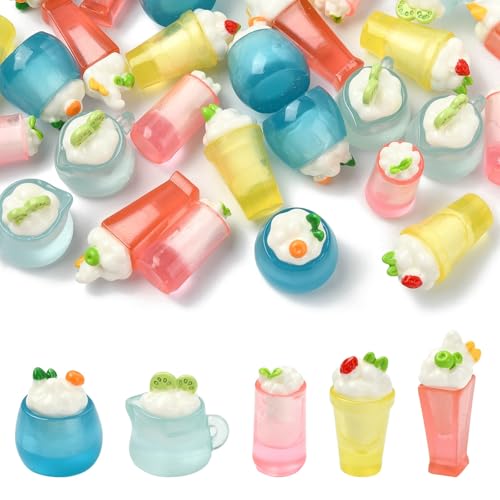 Figurines en résine Ipotkitt : lot de 30 mini boissons d'été pour maison de poupée