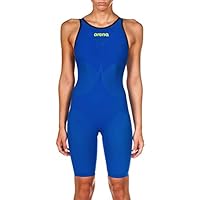 Arena Powerskin Damen Badeanzug Carbon Air² Open Back Racing-Badeanzug, Damen, Badeanzug, Powerskin Carbon Air² Open Back Racing Swimsuit, Electric Blue/Dark Grey/Fluo Yellow, 24