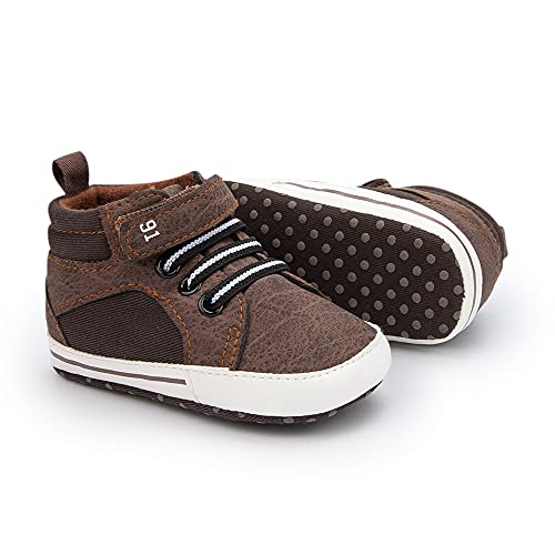 Meckior Baby Girls Boys Canvas Sneakers Soft Sole High-Top Ankle Infant First Walkers Crib Shoes #TOP13