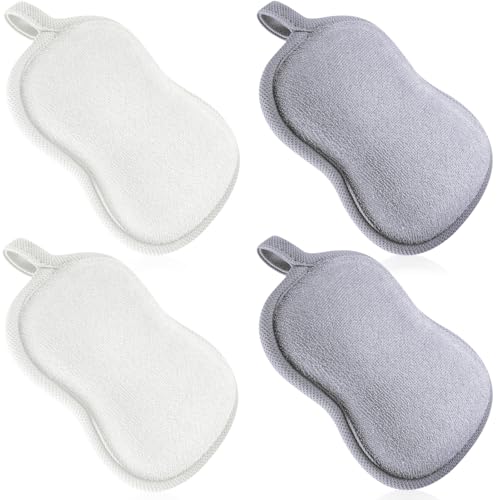 Éponge de bain en coton doux et absorbant pour enfants et adultes | Set de toilette 4 pièces
