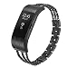 fastgo Compatible for Fitbit Charge 2, Premium Stainless Steel Metal Replacement Watch Band Strap for Smart Fitness Tracker Compatible for Charge 2 HR Adjustable (Black)