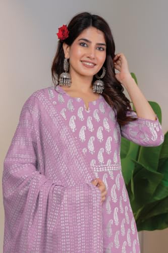 Image of MIRCHI FASHION Pure Cotton Women Straight Printed Embroidery Work Kurti Set with Dupatta and Pant