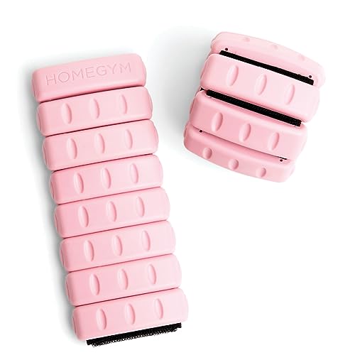 Image of Home Gym Ankle and Wrist Weights for Women, Set of 2, 1 lb, Pink | Adjustable 1 lb wearable weights, set of two, in pink. For yoga, dance, barre, pilates, cardio, aerobics and walking.