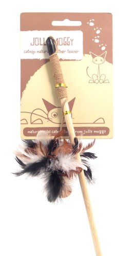 Jolly Moggy Catnip Natural Feather Teaser (Pack of 3)
