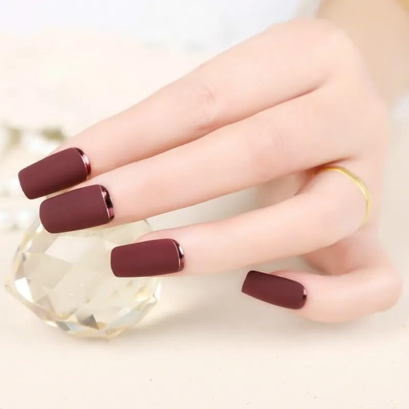 Cazuela Semi Cured Gel Nail Strips - Pink Semi Cured Nail Wraps - Soft Self-Adhesive Gel Nail Stickers with 16PCS Nail File Stick - Long Lasting French Tip Stickers (15 Sandy Brown) 4
