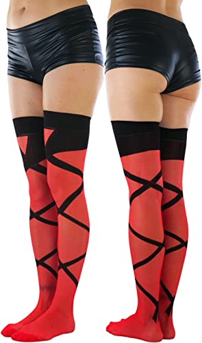 Image of ToBeInStyle Women's Sheer Two Tone Thigh Hi Stocking W /Back Seam