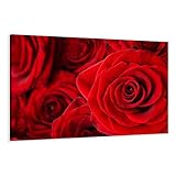 Visario Leinwandbilder 5058 Bild auf Leinwand Rose, 120 x 80 cm, rot