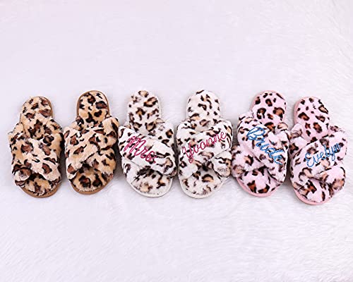 Personalized Fluffy Slipper Mother of Bride Bridesmaid Gifts Wedding Bridesmaid Fluffy Bachelorette Hen Party Monogram Grandma Present4
