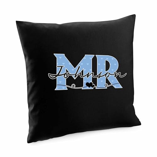 Varsany Cojín personalizado para parejas, novio, novia, gran regalo de boda, annivasería o cumpleaños, Negro, 40cm x 40cm