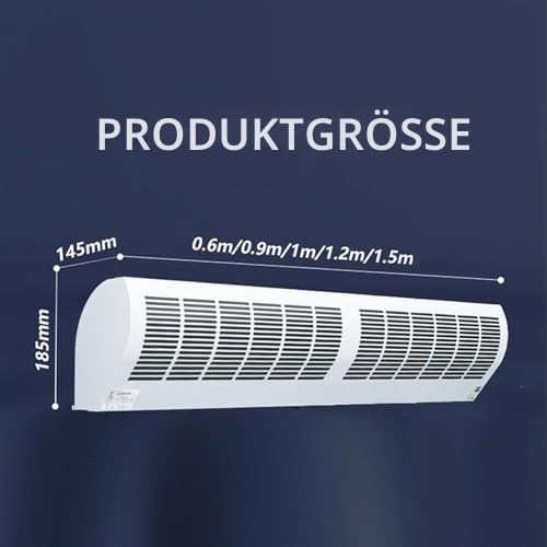 Wandmontierter Luftschleier-Ventilator mit Fernbedienung, hoher Luftstrom und leise, geeignet für den gewerblichen und privaten Gebrauch
