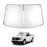 T TGBROS Custom Fit for Windshield Sun Shade 2021-2023 Ford F150 F-150 Super Crew Cab, Regular Cab, Super Cab Front Window Sun Screen Foldable Sun Visor UV Protector Reflective Heat Sun