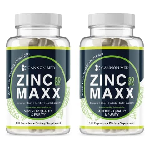 Zinc Supplements - Immunity + Skin + Reproductive Health Minerals - Zinc Chelate Immune Booster for Kids & Adults (2 Pack, Zinc MAXX) Cover