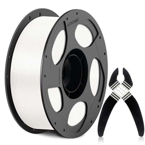 Image of ANYCUBIC TPU Filament 1.75mm for Anycubic ACE 2 PRO, 68D Hard Rigid Flexible TPU 3D Printer Filament, Compatible with Most FDM 3D Printers, 1KG Spool, White