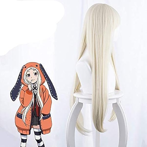 Chtom Anime Kakegurui Yomozuki Runa Cosplay Pruik Hittebestendig Synthetisch Haar 80cm Wig Cap