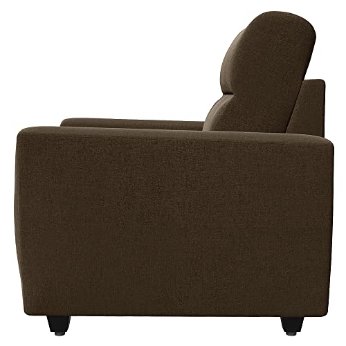 Image of Wakefit Sofa Set | 3 Year Warranty | Sofa 1 Seater, 1 Seater Sofa for Living Room, Wooden Sofa Set, Sofa Set Single Seater - Belize(Malphino : Dark Earth)