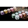Chips,Round Chips,Texas Hold'em, Baccarat, Flush, Casino Clay Denomination Chips.20 Tablets of 5 denominations, 100 Tablets in Total