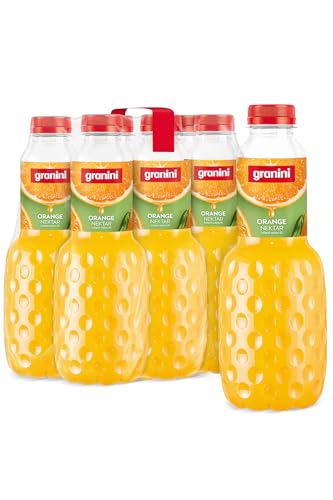 granini Trinkgenuss Orange (6x1l) mindestens 50% Fruchtgehalt Orangennektar aus Orangensaftkonzentrat natürlich vegan