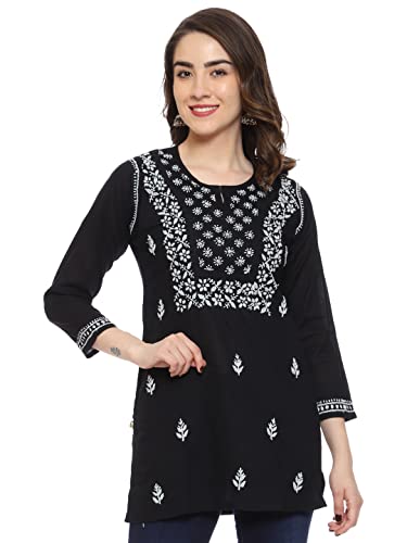 Ada Hand Embroidered Lucknowi Chikankari Cotton Top for Women A10...
