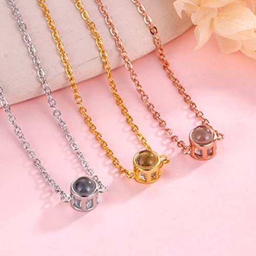 Sterling Silver Custom Photo Bracelet - Projection Picture Bracelet - Round Pendant with Personalized Photo Inside4