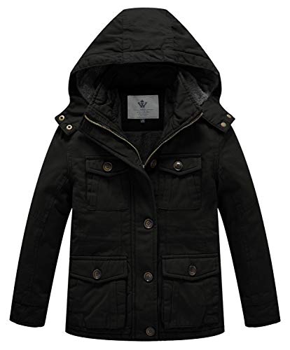 Wenven Boys Thicken Quilted Cotton Twill Jacket Parka With Hood cover