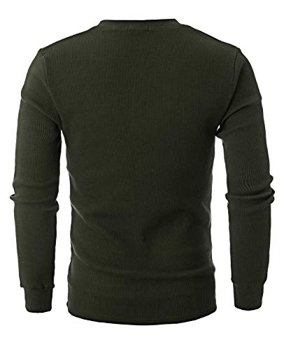 GIVON Men’s Henley T-Shirt – Lightweight Waffle Knit Tee with Button Neckline, Textured Cotton Pullover3