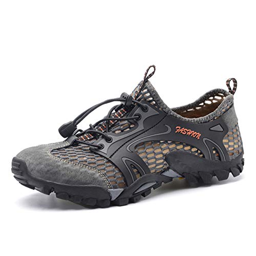 Z.SUO Mens Water Shoes Quick Dry Barefoot for Swim Diving Surf Aqua Sports Pool Beach Walking (12 US, Gray)