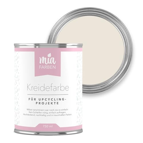 miafarben Kreidefarbe für Möbel 750ml, Möbellack, Möbelfarbe ohne schleifen, Kreidefarbe für Holz (Dezentes Sandbeige)