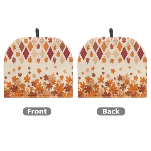 Image of Autumn Maple Leaves Tea Pot Cosy Cotton Tea Cozy for Tepots Insulated Kettle Cover with Elastic Band Breakfast Warmer Teapot Table Desk