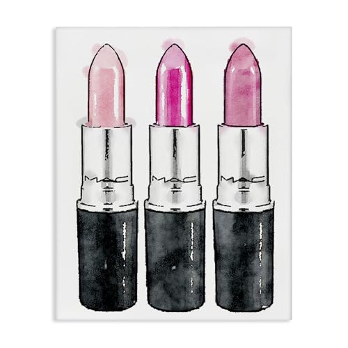 Image of Stupell Industries 'Three Pink Lipsticks', Canvas Art, 36 x 48 Inches, Easy to Hang and Sturdy, Made in USA, by Amanda Greenwood