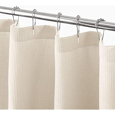mDesign Cotton Waffle Shower Curtain Cover