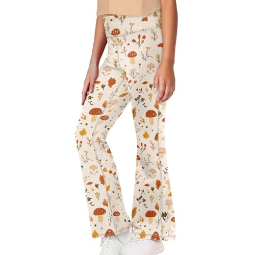 Mushroom Birthday Gifts for Girls Flare Pants High Waisted Bootcut Stretch 70s Bell Bottom Jeans