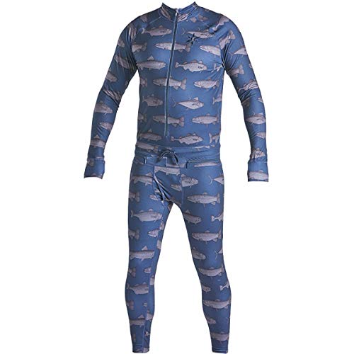 AIRBLASTER Men's Hoodless Ninja Suits (Navy Fish/Large)