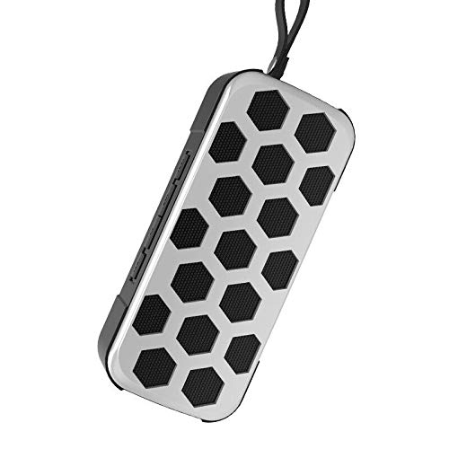 ELECTROPRIME Newrixing Nr-3019 Portable Bluetooth Speaker, vertical view showing side profile and integrated carrying strap.