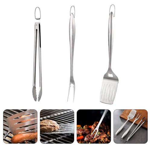 Set de 3 utensilios para barbacoa en acero inoxidable miniatura 6