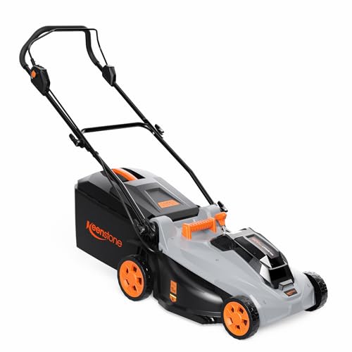Keenstone Electric Lawn Mower, 17inch Cordless Lawn Mower for Small