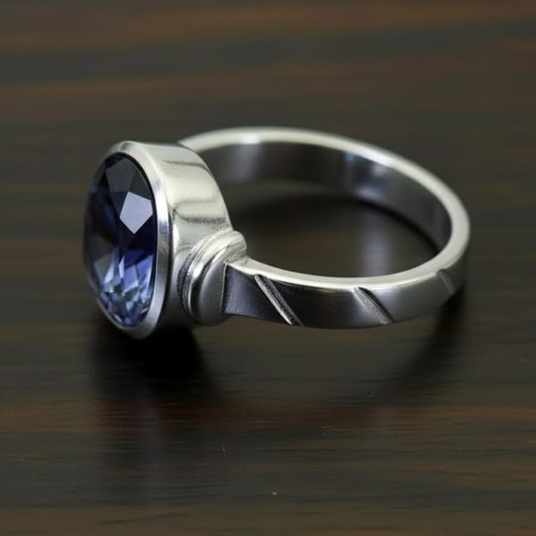 Image of 55Carat Choose Your Color Natural Gemstone Sterling Silver Statement Rings Oval Shape Handmade Sizes 5-12